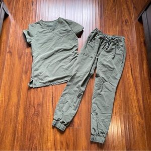 XS army green jogger set by Jaanuu. Pants are sooo comfortable!